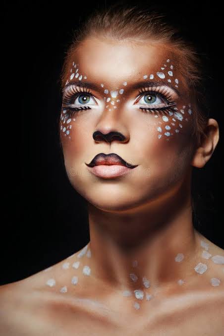Girl with makeup deer stock photo. Image of beautiful - 47427542