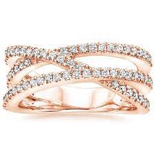 14k Rose Gold Entwined Bisou Diamond Ring 1 2 Ct Tw In 2021 Gold Anniversary Rings Rose Gold Anniversary Rings Fine Diamond Jewelry