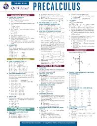 precalculus reas quick access reference chart