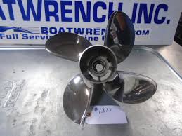 4 blade stainless steel propeller. Mercury Stainless Steel Propeller 4 Blade 13 75 19 Like New Boatwrench Inc