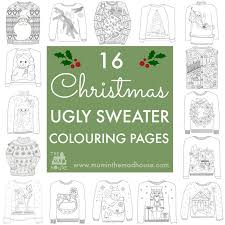 Gingerbread house coloring page from christmas gingerbread category. 16 Ugly Christmas Sweater Colouring Pages Mum In The Madhouse