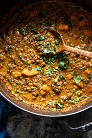 Sweet Potato Lentil Curry With Crispy Sesame Chickpeas Recipe Sweet Potato Lentil Curry Lentil Curry Ground Beef Recipes