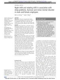 (a) providing for rostered days off (rdos) Pdf Night Shift And Rotating Shift In Association With Sleep Problems Burnout And Minor Mental Disorder In Male And Female Employees