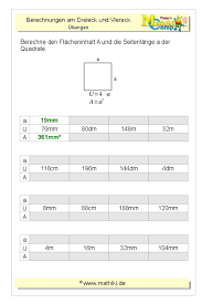 Quadrat Flacheninhalt Grundseite Klasse 7 8 Gratis Arbeitsblatt Mit Losungen Als Pdf Download Flacheninhalt Mathe Matheaufgaben