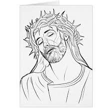 Free bible coloring pages for kids to color during class time. Face Of Jesus Crown Of Thorns Holiday Card Zazzle Com In 2021 Jesus Drawings Christ Tattoo Jesus Painting