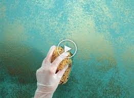Decorative Painting Techniques Sponge Technique Blue Metal Color Wall Painting Techniques Decorative Painting Techniques Sponge Painting Walls