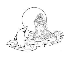 Fairy tale coloring pages to print. Mermaid Tells Dolphin A Fairy Tale Coloring Pages Dolphin Coloring Pages Coloring Pages For Kids And Adults