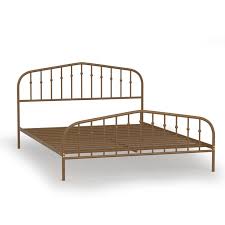 Bed frames with upholstered headboards and rails give your master bedroom or guest room a soft, luxurious feel. Costway Queen Size Metal Bed Frame Steel Slat Platform Headboard Bedroom Antique Brown Walmart Com Walmart Com