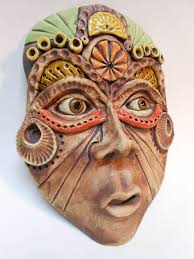 A Woman Of Means Ceramic Wall Mask Masky Keramika Napady