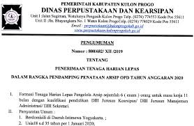 Lowongan kerja di sekitar bumiayu brebes jawa tengah terbaru april 2021. Dlh Lowongan Kerja Pada Dinas Perpustakaan Dan Kearsipan Kabupaten Kulon Progo