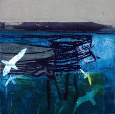 Barbara Rae Sanctuary Winter Etching With Collograph Chine Colle Abstract Art Landscape Barbara Rae Nature Drawing