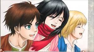 Eren Mikasa Armin Speed Drawing Attack On Titan Youtube I know dude i shipped her and eren so hard.