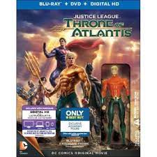 Justice League Throne Of Atlantis Blu Ray Dvd Uv Digital Copy With Exclusive Aquaman Figurine Gift Box Justice League Atlantis Aquaman