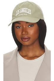 ANINE BING Jeremy Baseball Cap Los Angeles in Green Khaki