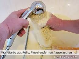 Malerwerkzeug Saubern Wandfarbe Aus Rolle Pinsel Entfernen Auswaschen Wandfarbe Pinsel Wand
