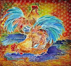 The Art Of Batik Motifs Of Chicken Cool Fabrics Like Batik Painting Art Batik Art Rooster Art