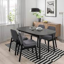 How to assemble ikea jokkmokk kitchen table and 4 chairs.ikea jokkmokk table antique stain made of solid pine coming with 4 chairs this ikea kitchen table. Vedbo Dining Table Black Ikea In 2021 Dining Table Black Dining Table Small Dining Table