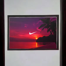 LEGACYART Sunset Beach Nike Wall Art Poster Abstract Aesthetic Nike Poster,  Aesthetic Sunset Poster, Water Beach Sunset Poster, Aesthetic