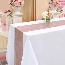 12 wide x 108 long. Amazon Com Trlyc 10pcs Set 12x72 Inches Rose Gold Sequin Table Runners Wedding Banquet Party Decoration Kitchen Dining