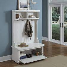 Chic Tall White Solid Palle Wood Color Shoe And Coat Rack With Bench Arredamento Idee Per La Casa Ingresso Di Casa