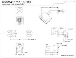 Where can i find a parts diagram for kingston brass kb2624 nautica centerset faucet? Amazon Com Kingston Brass Kbx8141dl Concord Tub Shower Faucet With 2 Handles Polished Chrome Home Improvement