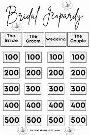 And it happened one august. Bridal Jeopardy Questions Free Game Included Bridal Shower 101