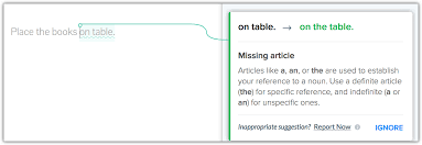 Suggestions For Grammar Errors
