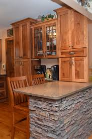 Haas Signature Collection Rustic Hickory Shakertown V Door Style Pecan Finish Hickory Cabinets Cabinetry Kitchen