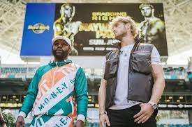 Is fighting youtuber logan paul in an exhibition boxing match that takes place right now! 7afakkwz9 N 1m