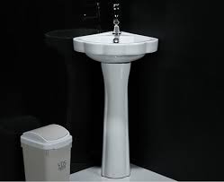 I had parts laying around to make restored in a rich dark walnut finish with black marble tops. China Triangle Design Small Size Pedestal Stand Wash Basin For Small Room China Basin Ceramic Basin