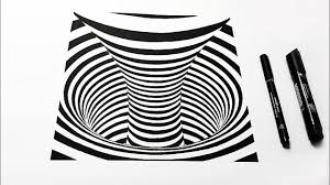 Black And White Creative Illusion Drawings 3d Drawing Teleport Black Hole Optical Illusion Optical Illusions Drawings 3d Drawings