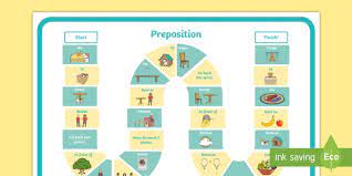 Games to learn english prepositions game. Preposition Board Game Teacher Made