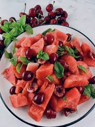 Look for a uniform shape. Watermelon Fruit Salad With Sweet Juicy Cherries Salads With Anastasia