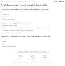 Whether you have a science buff or a harry potter fa. Female Reproductive System Quiz Worksheet For Kids Study Com