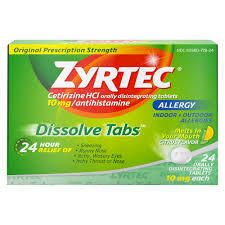 zyrtec allergy relief dissolve tablets citrus flavor cetirizine hcl 24ct allergy relief zyrtec allergies