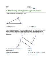 This is the currently selected item. 04 08 Task Geometryyyy Docx Name Date School Facilitator U2002 U2002 U2002 U2002 U2002 4 08 Proving Triangles Congruent Part 2 List The Included Side Between The Course Hero