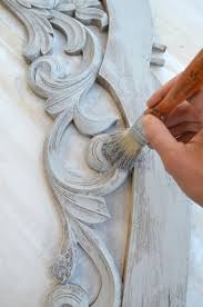 Once dried, apply the second coating. Dry Brush Painting Technique On Vintage Headboard