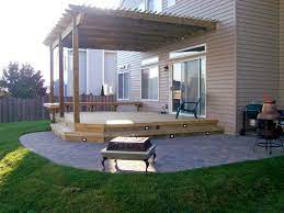Deck Design With Pergola And Patio In Gurnee Il Backyard Patio Designs Backyard Patio Patio Design