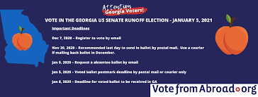 Georgia Us Senate Run Off Election 5 January 2021 Democrats Abroad