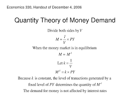 Ppt Quantity Theory Of Money Demand Powerpoint Presentation Free Download Id 865118