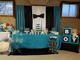 Bowtie Elephant Boy Babyshower Black White Teal Custom Bowtie Backdrop Diy Baby Shower Decorations Boy Mustache Baby Shower Baby Shower Photo Booth Backdrop