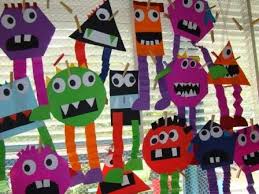 Shape Monsters Can Incorporate Shapes Vertices And Adjectives All In One Have The Kids Crea Halloween Crafts For Kids Halloween Preschool Preschool Crafts