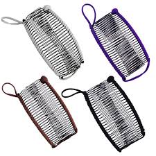 5 out of 5 stars. 4pcs Banana Clips Large Size Stretch Banana Hair Clip For Thick Hair Vintage Clincher Comb Hair Clamp Ponytail Holder Grip Banana Clip Comb Tool For Women Curly Hair Black Purple Brown Grey Buy