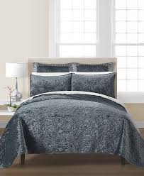 Block stitching adds geometric interest and lofts the quilt's fill. Martha Stewart Collection Closeout Velvet Flourish Quilt Sham Collection Created For Macy S Reviews Quilts Bedspreads Bed Bath Macy S