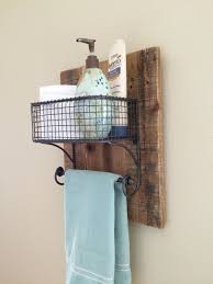 rustic hand towel bathroom organizer rack on natural reclaimed pallet wood bathroom organisation hand towels bathroom diy bathroom