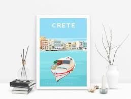 Maybe you would like to learn more about one of these? Crete Art Print Greece Travel Poster Agios Nikolaos Original Illustration Ebay