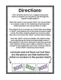 Alphabet Number And Sight Word Pocket Chart Game Halloween Theme