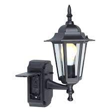 Amazon's choicefor outdoor light with outlet. Portfolio 15 75 In H Black Medium Base E 26 Outdoor Wall Light Lowes Com Black Outdoor Wall Lights Porch Lighting Outdoor Wall Lighting