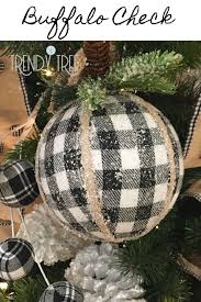 Black And White Buffalo Plaid Christmas Ornaments Buffalo Check Ball Ornament Buffalo Check Christmas Decor Christmas Ornaments Plaid Christmas Decor