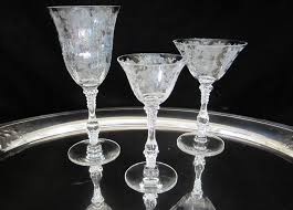 3 Pc Cambridge Rose Point Clear 3121 Starter Set Vintage Etsy In 2020 Crystal Stemware Vintage Vintage Stemware Crystal Stemware